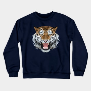 Roaring Tiger Low Poly Art Crewneck Sweatshirt